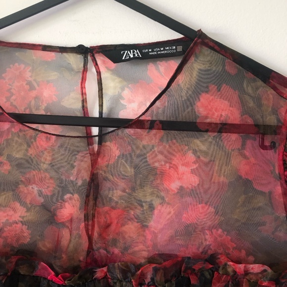 Zara Floral Sheer Blouse - Picture 5 of 8